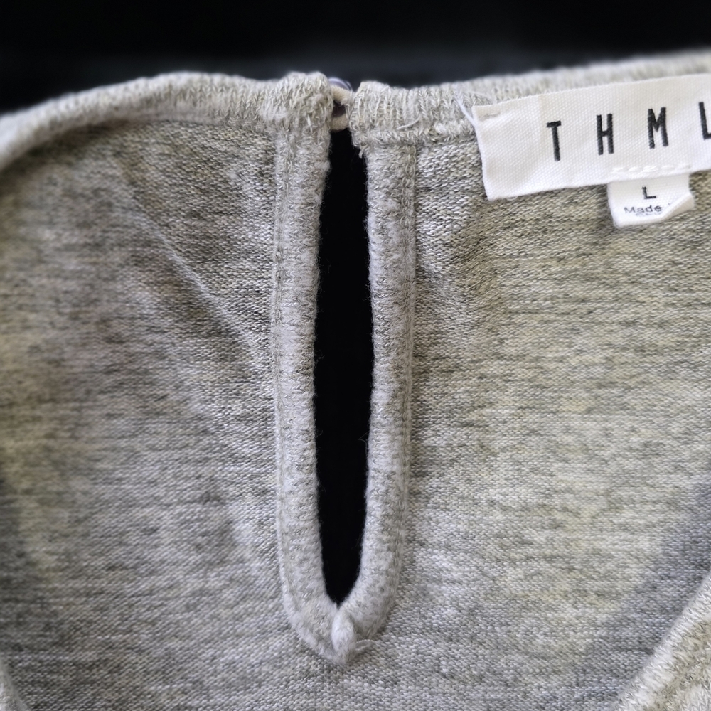 THML Gray Top with Patterned Sleeves - Picture 7 of 7